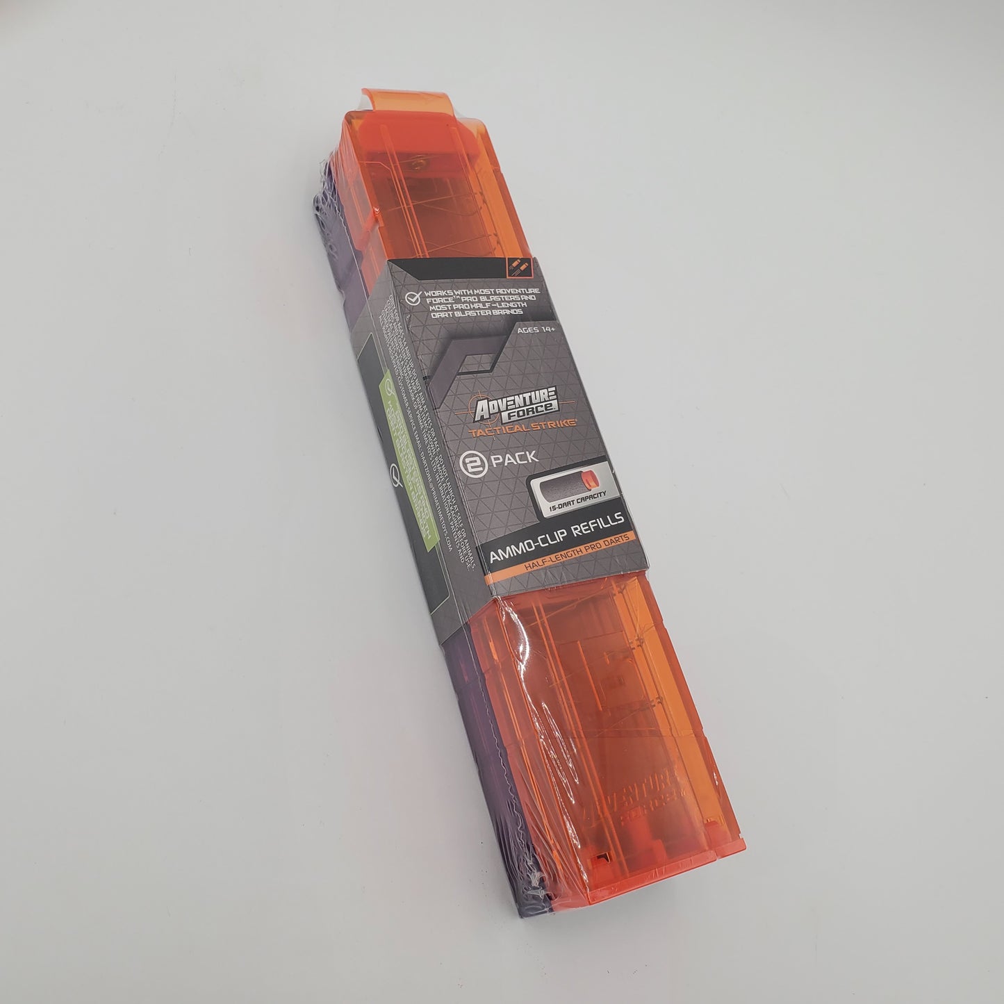Adventure Force Tactical Strike Half-Length Pro 15-Round Ammo Clips 2-Pack