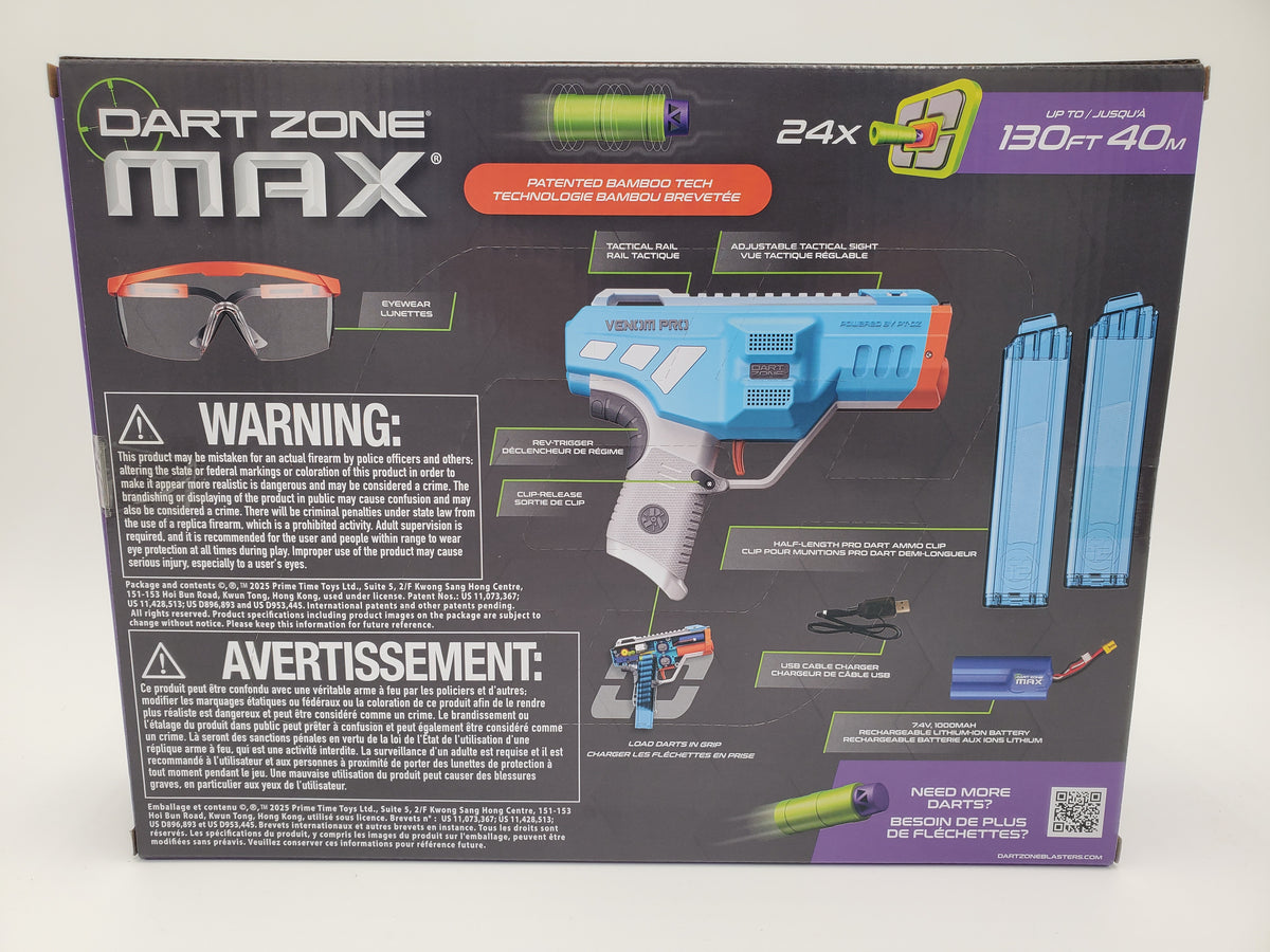 Dart Zone Covert Ops Max Venom Pro - Blue