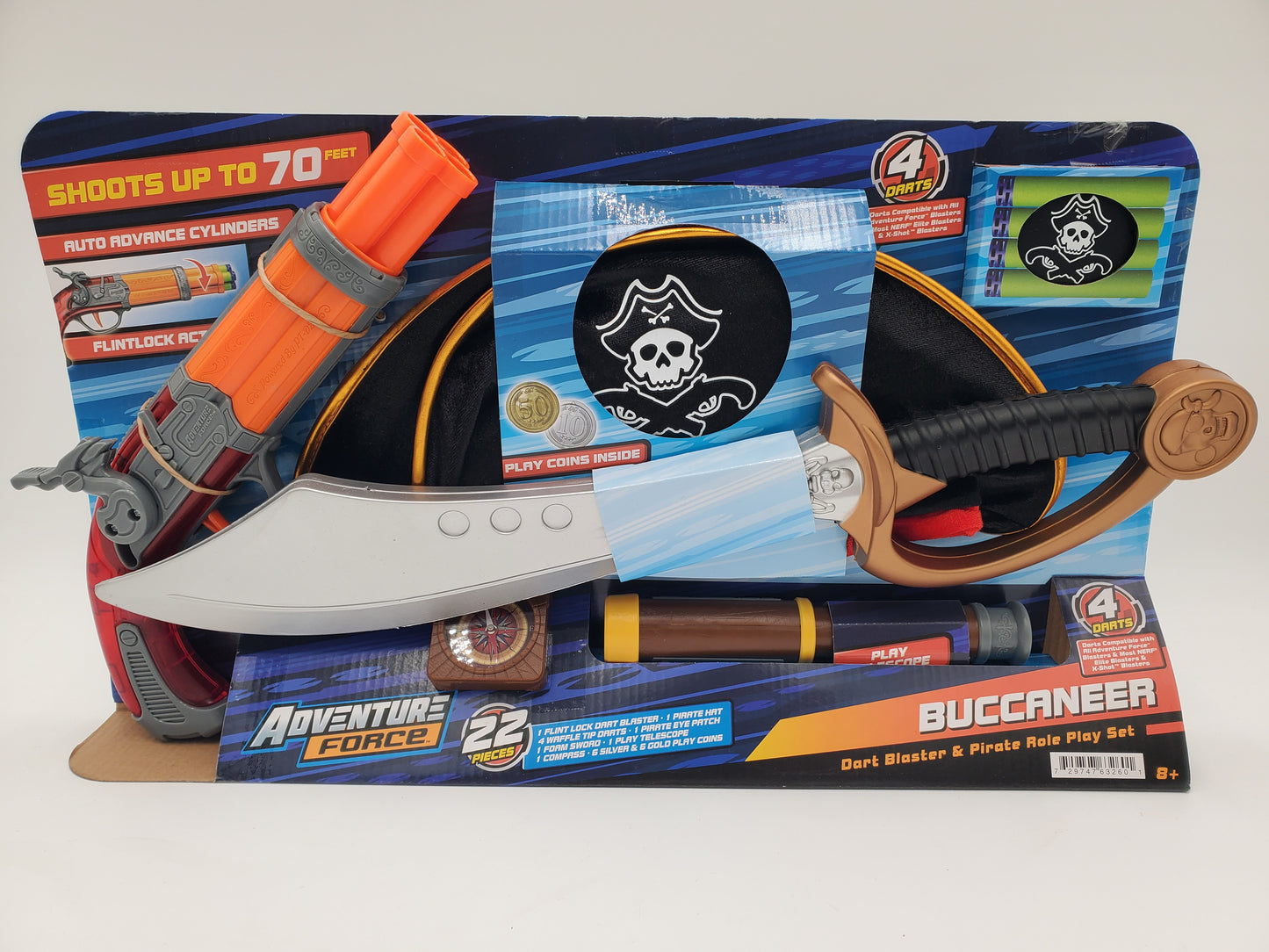 Dart Zone Nitroshot Buccaneer X2/Adventure Force Buccaneer Dart Blaster & Pirate Role Play Set
