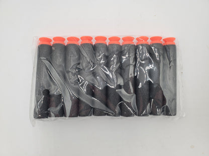 Universal Standard Foam Darts 7.2cm 10 Refill Bullet Suction Darts, Toy Gun Refill Pack - Black