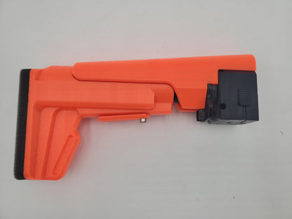 Orange 3D-Printed Nerf Compatible Stock