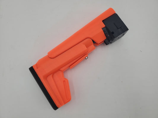 Orange 3D-Printed Nerf Compatible Stock