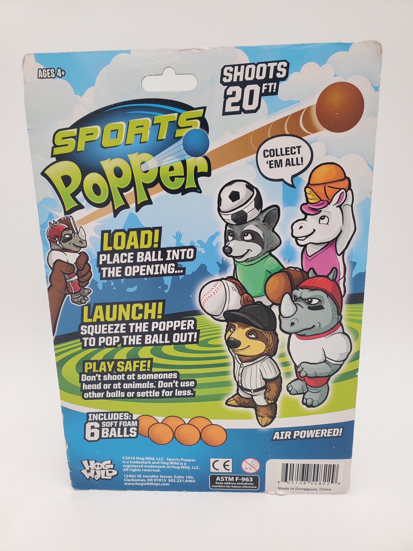 Hog Wild Raccoon Soccer Popper Toy