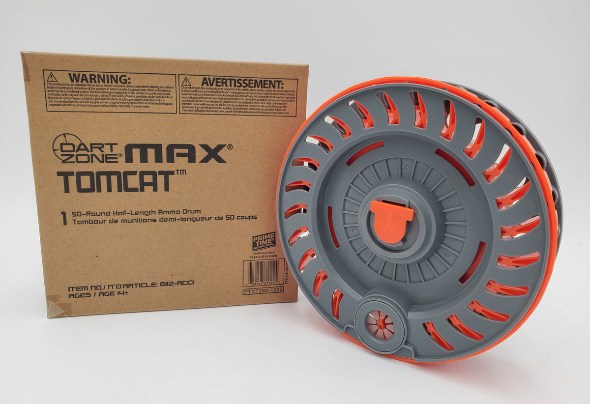 Dart Zone Max Tomcat 50-Round-Half-Length-Drum-Magazine
